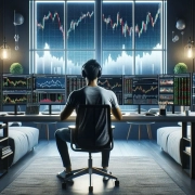 man sitting at a desk on a laptop